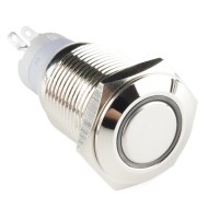 Metal Pushbutton - Latching 16mm, White